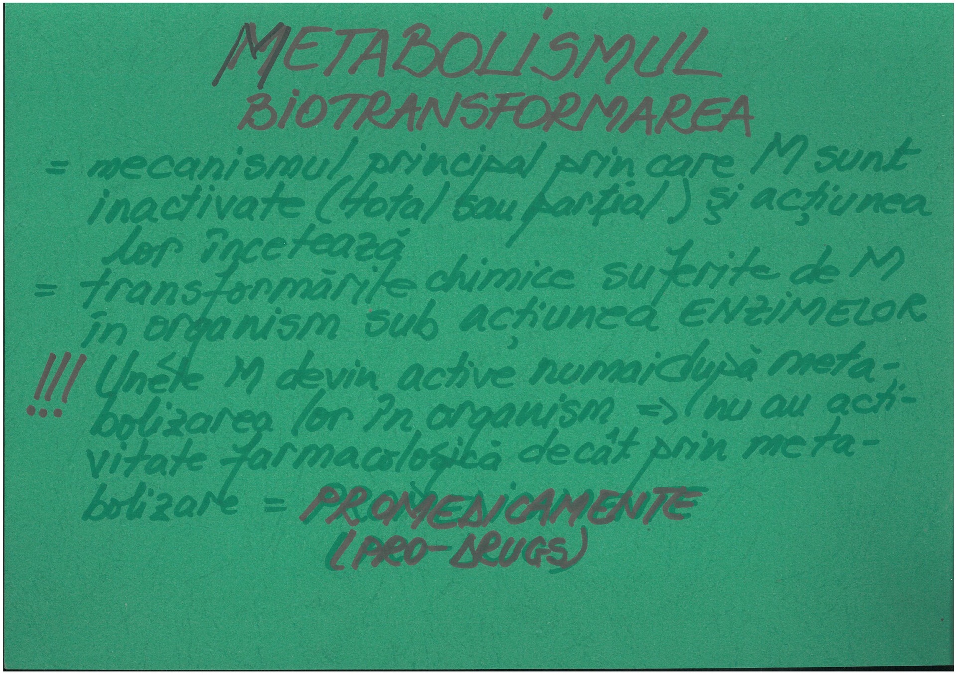 Metabolismul. Biotransformarea