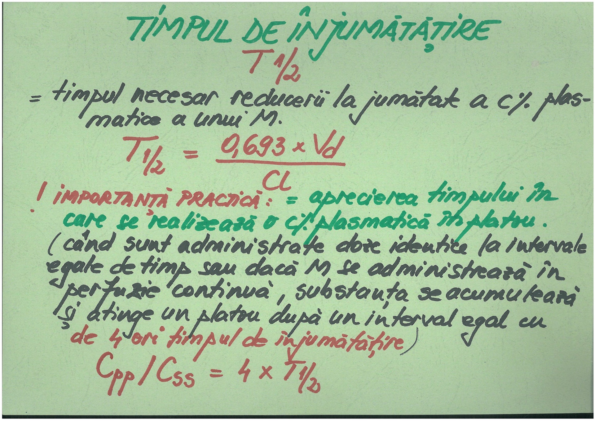 Timpul de injumatatire 